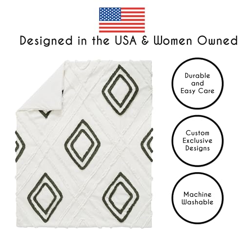 Product: Sweet Jojo Designs 4-Piece Baby Crib Bedding Set (Boho Chic Cotton) for Boys or Girls, Infants/Nursery incl. Blanket, Fitted Sheet, Skirt, Diaper Stacker (Sage Green Linen, Gender Neutral Farmhouse)
