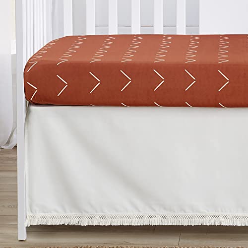 Sweet Jojo Designs Boho Chic Baby Crib Bedding Set, Off White Orange, 4 Piece Nursery Set, 52in x 28in 5 Product: Sweet Jojo Designs 4-Piece Baby Crib Bedding Set (Boho Chic) for Boys or Girls, Infants/Nursery incl. Blanket, Fitted Sheet, Skirt, Diaper Stacker (Gender Neutral, Modern Farmhouse, Off White, Orange)