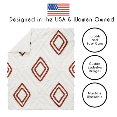 Sweet Jojo Designs Boho Chic Baby Crib Bedding Set, Off White Orange, 4 Piece Nursery Set, 52in x 28in 9 Product: Sweet Jojo Designs 4-Piece Baby Crib Bedding Set (Boho Chic) for Boys or Girls, Infants/Nursery incl. Blanket, Fitted Sheet, Skirt, Diaper Stacker (Gender Neutral, Modern Farmhouse, Off White, Orange)