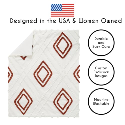Sweet Jojo Designs Boho Chic Baby Crib Bedding Set, Off White Orange, 4 Piece Nursery Set, 52in x 28in 3 Product: Sweet Jojo Designs 4-Piece Baby Crib Bedding Set (Boho Chic) for Boys or Girls, Infants/Nursery incl. Blanket, Fitted Sheet, Skirt, Diaper Stacker (Gender Neutral, Modern Farmhouse, Off White, Orange)