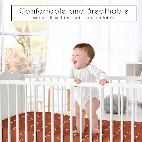 Sweet Jojo Designs Boho Chic Baby Crib Bedding Set, Off White Orange, 4 Piece Nursery Set, 52in x 28in 4 Product: Sweet Jojo Designs 4-Piece Baby Crib Bedding Set (Boho Chic) for Boys or Girls, Infants/Nursery incl. Blanket, Fitted Sheet, Skirt, Diaper Stacker (Gender Neutral, Modern Farmhouse, Off White, Orange)