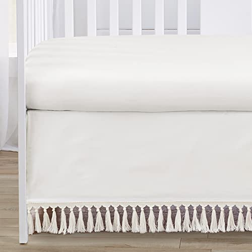 Product: Sweet Jojo Designs 4-Piece Baby Crib Bedding Set (Ivory Boho) for Boys or Girls, Infants/Nursery incl. Blanket, Fitted Sheet, Skirt, Diaper Stacker (Gender Neutral, Bohemian, Farmhouse, Minimalist)