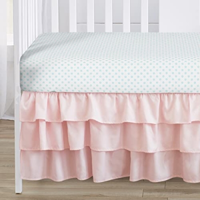 Product: Sweet Jojo Designs 4-Piece Baby Crib Bedding Set (Pink/Blue Boho Floral) for Girls, Infants/Nursery incl. Blanket, Fitted Sheet, Skirt, Diaper Stacker (Watercolor, Rose, Polka Dot, Shabby Chic, Navy)