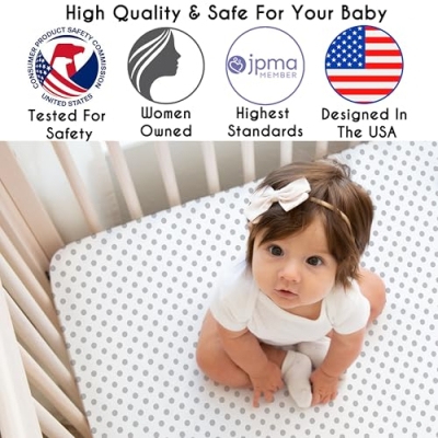 Product: Sweet Jojo Designs 4-Piece Baby Crib Bedding Set (Pink/Grey Boho Floral) for Girls, Infants/Nursery incl. Blanket, Fitted Sheet, Skirt, Diaper Stacker (Watercolor, Elegant Rose Polka Dot, Blush Gray)