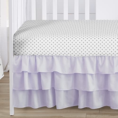 Sweet Jojo Designs Purple Grey Boho Floral Baby Crib Bedding Set, Girls Nursery, 4 Piece, 45in. x 36in. 11 Product: Sweet Jojo Designs 4-Piece Baby Crib Bedding Set (Purple/Grey Boho Floral) for Girls, Infants/Nursery incl. Blanket, Fitted Sheet, Skirt, Diaper Stacker (Watercolor, Polka Dot, Shabby Chic, Lavender)