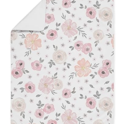 Product: Sweet Jojo Designs 5-Piece Toddler Bedding Set (Pink/Grey Boho Floral) for Girls, Kids incl. Bed in a Bag Comforter, Blanket, Pillowcase, Sham & Sheets (Watercolor, Elegant Rose, Farmhouse, Nature)
