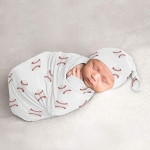 Product: Sweet Jojo Designs Baseball Baby Boy Cocoon and Beanie Hat 2pc Set Jersey Stretch Knit Sleeping Bag for Infant Newborn Nursery Sleep Wrap Sack - Red and White Americana Sports