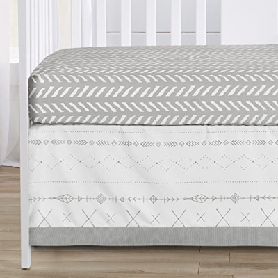 Product: Sweet Jojo Designs Beige, Grey and White Boho Mountain Animal Gray Woodland Forest Friends Baby Unisex Boy or Girl Nursery Crib Bedding Set - 4 Pieces - Deer Fox Bear