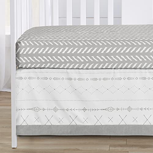 Product: Sweet Jojo Designs Beige, Grey and White Boho Mountain Animal Gray Woodland Forest Friends Baby Unisex Boy or Girl Nursery Crib Bedding Set - 4 Pieces - Deer Fox Bear