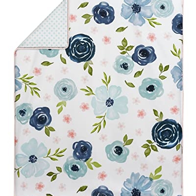 Blush Pink Blue Boho Floral Baby Crib Bedding Set 6 Piece, Breathable Mesh Liner, Girl Nursery 52in x 28in 9 Product: Sweet Jojo Designs Blush Pink Blue Boho Floral Girl Baby Crib Bedding Set Infant Nursery Room BreathableBaby Breathable Mesh Crib Liner Blanket Fitted Sheet Skirt 6p Bohemian Farmhouse Shabby Chic