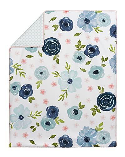 Blush Pink Blue Boho Floral Baby Crib Bedding Set 6 Piece, Breathable Mesh Liner, Girl Nursery 52in x 28in 3 Product: Sweet Jojo Designs Blush Pink Blue Boho Floral Girl Baby Crib Bedding Set Infant Nursery Room BreathableBaby Breathable Mesh Crib Liner Blanket Fitted Sheet Skirt 6p Bohemian Farmhouse Shabby Chic