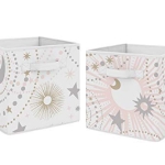 Product: Sweet Jojo Designs Blush Pink, Gold and Grey Star and Moon Organizer Storage Bins for Celestial Collection - Set of 2