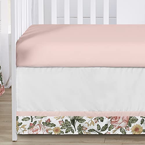 Product: Sweet Jojo Designs Blush Pink Yellow Vintage Floral Boho Girl Baby Crib Bedding Set Infant Nursery BreathableBaby Breathable Mesh Crib Liner Blanket Sheet Skirt 6 PC Bohemian Shabby Chic Rose Flower