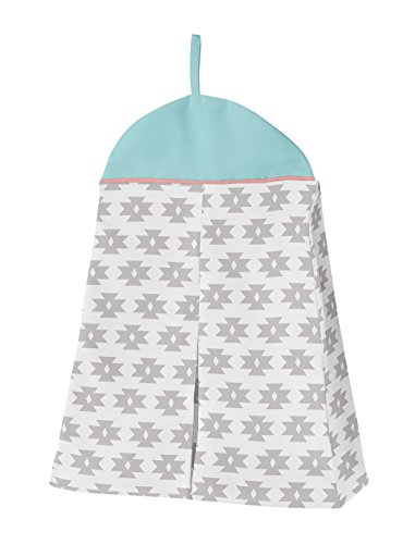 Sweet Jojo Designs Feather Baby Girls 4 Piece Crib Bedding Set, Multicolored Feather Grey Tribal Aqua Coral Nursery, 45in x 36in 4 Product: Sweet Jojo Designs Feather Baby Girls 4 Piece Crib Bedding Set