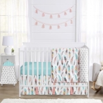 Product: Sweet Jojo Designs Feather Baby Girls 4 Piece Crib Bedding Set