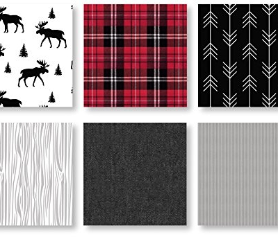 Sweet Jojo Designs Woodland Plaid Arrow Rustic Patch Boy Bedding Set, Grey Black Red Flannel Moose Gray, 5 Pieces 60x48in 9 Product: Sweet Jojo Designs Grey, Black and Red Woodland Plaid and Arrow Rustic Patch Boy Toddler Kid Childrens Bedding Set 5 Pieces Comforter, Sham and Sheets - Flannel Moose Gray