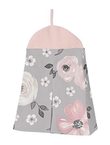 Product: Sweet Jojo Designs Grey Watercolor Floral Baby Girl Nursery Crib Bedding Set - 4 Pieces - Blush Pink Gray and White Shabby Chic Rose Flower Polka Dot Farmhouse
