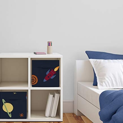 Space Galaxy Storage Bins, Navy Blue Planets Organizer Bins, Sweet Jojo Designs Set of 2, 11in x 10.5in x 10.5in 8 Product: Sweet Jojo Designs Navy Blue Planets Organizer Storage Bins for Space Galaxy Collection - Set of 2