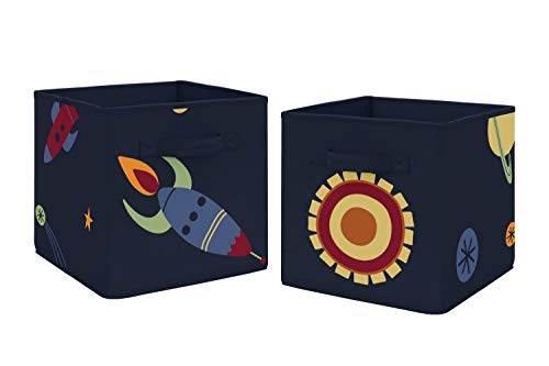 Sweet Jojo Designs Navy Blue Planets Organizer Storage Bins for Space Galaxy Collection - Set of 2 - Crib Bedding Sets Product: Sweet Jojo Designs Navy Blue Planets Organizer Storage Bins for Space Galaxy Collection - Set of 2