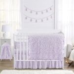 Product: Sweet Jojo Designs Purple Floral Rose Girl Baby Crib Bedding Set Infant Nursery Room BreathableBaby Breathable Mesh Crib Liner 6p Solid Light Lavender Flower Elegant Princess Vintage Boho Shabby Chic