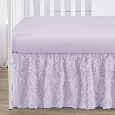 Sweet Jojo Designs Purple Floral Rose Girl Baby Crib Bedding Set, BreathableBaby Mesh Crib Liner, Lavender Princess Nursery, 6pc 10 Product: Sweet Jojo Designs Purple Floral Rose Girl Baby Crib Bedding Set Infant Nursery Room BreathableBaby Breathable Mesh Crib Liner 6p Solid Light Lavender Flower Elegant Princess Vintage Boho Shabby Chic