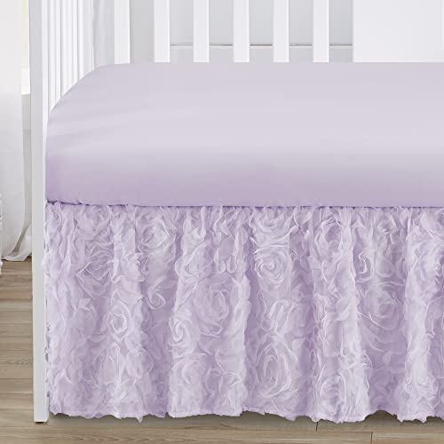 Sweet Jojo Designs Purple Floral Rose Girl Baby Crib Bedding Set, BreathableBaby Mesh Crib Liner, Lavender Princess Nursery, 6pc 4 Product: Sweet Jojo Designs Purple Floral Rose Girl Baby Crib Bedding Set Infant Nursery Room BreathableBaby Breathable Mesh Crib Liner 6p Solid Light Lavender Flower Elegant Princess Vintage Boho Shabby Chic