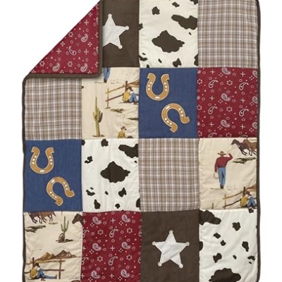 Sweet Jojo Designs Western Cowboy Baby Crib Bedding Set, Tan Brown Red Wild West Cow, 6 Piece 45in x 36in 9 Product: Sweet Jojo Designs Tan Brown Western Cowboy Boy Girl Gender Neutral Baby Crib Bedding Set Infant Nursery Room BreathableBaby Breathable Mesh Crib Liner Blanket Fitted Sheet Skirt 6p Red Wild West Cow