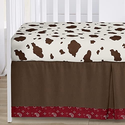 Sweet Jojo Designs Western Cowboy Baby Crib Bedding Set, Tan Brown Red Wild West Cow, 6 Piece 45in x 36in 10 Product: Sweet Jojo Designs Tan Brown Western Cowboy Boy Girl Gender Neutral Baby Crib Bedding Set Infant Nursery Room BreathableBaby Breathable Mesh Crib Liner Blanket Fitted Sheet Skirt 6p Red Wild West Cow