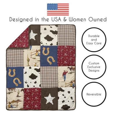 Sweet Jojo Designs Wild West Western Horse Cowboy Baby Boy Crib Bedding Set, 4 Piece, 45x36 in. 9 Product: Sweet Jojo Designs Wild West Western Horse Cowboy Baby Boy Bedding 4 Piece Crib Set