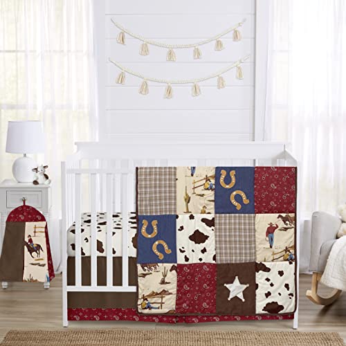 Sweet Jojo Designs Wild West Western Horse Cowboy Baby Boy Bedding 4 Piece Crib Set - Crib Bedding Sets Product: Sweet Jojo Designs Wild West Western Horse Cowboy Baby Boy Bedding 4 Piece Crib Set