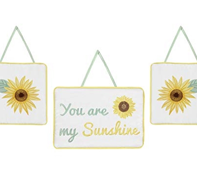 Baby Girl Nursery Crib Bedding Set, Sweet Jojo Designs Sunflower Boho Floral, Farmhouse Yellow Green White, 11 Pieces 52x28in 13 Product: Sweet Jojo Designs Yellow, Green and White Sunflower Boho Floral Baby Girl Nursery Crib Bedding Set - 11 Pieces - Farmhouse Watercolor Flower