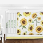 Product: Sweet Jojo Designs Yellow, Green and White Sunflower Boho Floral Baby Girl Nursery Crib Bedding Set - 11 Pieces - Farmhouse Watercolor Flower