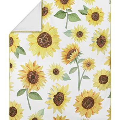 Product: Sweet Jojo Designs Yellow, Green and White Sunflower Boho Floral Baby Girl Nursery Crib Bedding Set - 4 Pieces - Farmhouse Watercolor Flower