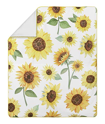 Product: Sweet Jojo Designs Yellow, Green and White Sunflower Boho Floral Baby Girl Nursery Crib Bedding Set - 4 Pieces - Farmhouse Watercolor Flower