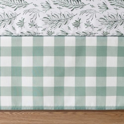 The Peanutshell Woodland Baby Crib Bedding Set, Fitted Crib Sheet Dust Ruffle Comforter, Brown Rust Teal, 28x52in 9 Product: The Peanutshell 3 Piece Baby Crib Bedding Set for Boys & Girls - Newborn, Infant & Toddler Nursery Bed Set Decor with Fitted Crib Sheet, Dust Ruffle, Comforter