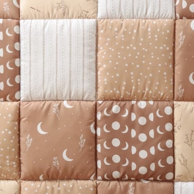 Celestial Crib Bedding Set, 3 Piece Quilt Fitted Sheet Bed Skirt, Stars Moon Nursery, Standard 28 x 52 in 10 Product: The Peanutshell 3 Piece Baby Crib Bedding Set for Boys & Girls - Newborn, Infant & Toddler Nursery Bed Set Decor with Fitted Crib Sheet, Dust Ruffle Comforter - Boho Celestial