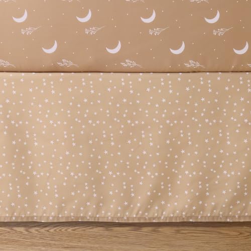 Celestial Crib Bedding Set, 3 Piece Quilt Fitted Sheet Bed Skirt, Stars Moon Nursery, Standard 28 x 52 in 3 Product: The Peanutshell 3 Piece Baby Crib Bedding Set for Boys & Girls - Newborn, Infant & Toddler Nursery Bed Set Decor with Fitted Crib Sheet, Dust Ruffle Comforter - Boho Celestial