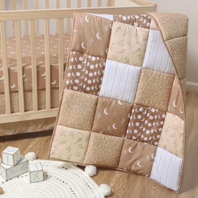 Product: The Peanutshell 3 Piece Baby Crib Bedding Set for Boys & Girls - Newborn, Infant & Toddler Nursery Bed Set Decor with Fitted Crib Sheet, Dust Ruffle Comforter - Boho Celestial