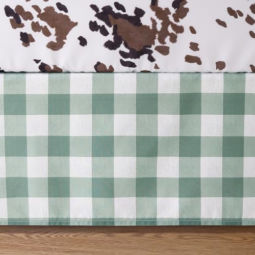 Farmhouse Cow Crib Bedding Set, 3 Piece Quilt Fitted Sheet Bed Skirt, Forest Green Ivory, 28x52 in 3 Product: The Peanutshell 3 Piece Baby Crib Bedding Set for Boys & Girls - Newborn, Infant & Toddler Nursery Bed Set Decor with Fitted Crib Sheet, Dust Ruffle Comforter - Boho Farm