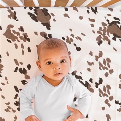 Farmhouse Cow Crib Bedding Set, 3 Piece Quilt Fitted Sheet Bed Skirt, Forest Green Ivory, 28x52 in 9 Product: The Peanutshell 3 Piece Baby Crib Bedding Set for Boys & Girls - Newborn, Infant & Toddler Nursery Bed Set Decor with Fitted Crib Sheet, Dust Ruffle Comforter - Boho Farm