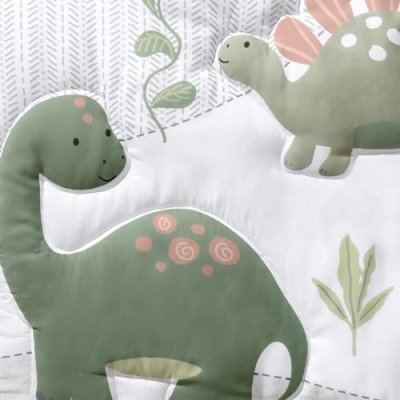 Dinosaur Crib Bedding Set, Boys Blue Green Nursery Quilt Sheet Set, 3 Piece, 90cm 11 Product: The Peanutshell 3 Piece Baby Crib Bedding Set for Boys - Newborn, Infant & Toddler Nursery Bed Set Decor with Fitted Crib Sheet, Dust Ruffle Comforter - Dinosaur Dreams