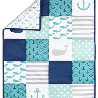 Product: The Peanutshell 3 Piece Baby Crib Bedding Set for Boys - Newborn, Infant & Toddler Nursery Bed Set Decor with Fitted Crib Sheet, Dust Ruffle Comforter - Nautical