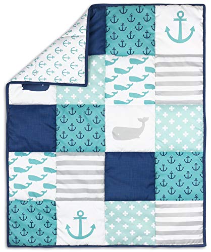 Product: The Peanutshell 3 Piece Baby Crib Bedding Set for Boys - Newborn, Infant & Toddler Nursery Bed Set Decor with Fitted Crib Sheet, Dust Ruffle Comforter - Nautical