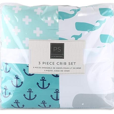 Product: The Peanutshell 3 Piece Baby Crib Bedding Set for Boys - Newborn, Infant & Toddler Nursery Bed Set Decor with Fitted Crib Sheet, Dust Ruffle Comforter - Nautical