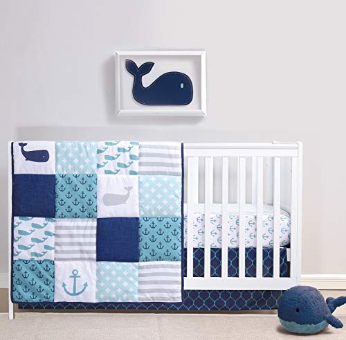 Product: The Peanutshell 3 Piece Baby Crib Bedding Set for Boys - Newborn, Infant & Toddler Nursery Bed Set Decor with Fitted Crib Sheet, Dust Ruffle Comforter - Nautical