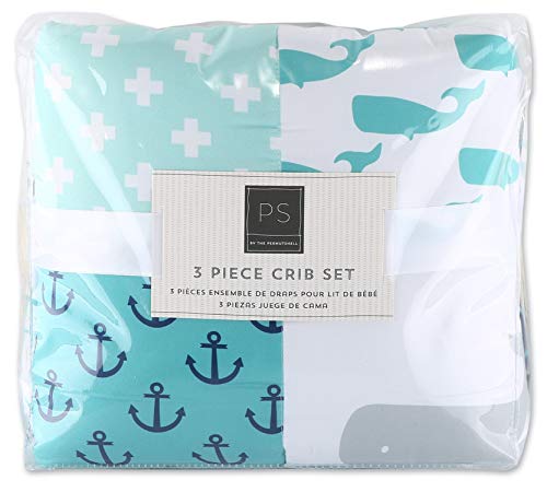 Product: The Peanutshell 3 Piece Baby Crib Bedding Set for Boys - Newborn, Infant & Toddler Nursery Bed Set Decor with Fitted Crib Sheet, Dust Ruffle Comforter - Nautical