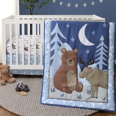 Product: The Peanutshell 3 Piece Baby Crib Bedding Set for Boys - Newborn, Infant & Toddler Nursery Bed Set Decor with Fitted Crib Sheet, Dust Ruffle Comforter - Under The Stars