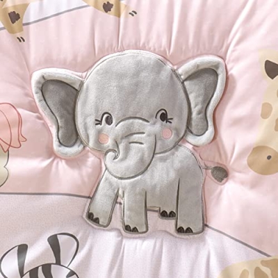 Pink Safari Crib Bedding Set, 3 Piece Quilt Fitted Sheet Bed Skirt, Zebras Elephants Giraffes Cheetahs, 28x52in 10 Product: The Peanutshell 3 Piece Baby Crib Bedding Set for Girls - Newborn, Infant & Toddler Nursery Bed Set Decor with Fitted Crib Sheet, Dust Ruffle Comforter - Wildest Dreams