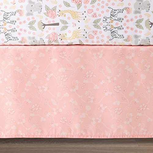 Pink Safari Crib Bedding Set, 3 Piece Quilt Fitted Sheet Bed Skirt, Zebras Elephants Giraffes Cheetahs, 28x52in 3 Product: The Peanutshell 3 Piece Baby Crib Bedding Set for Girls - Newborn, Infant & Toddler Nursery Bed Set Decor with Fitted Crib Sheet, Dust Ruffle Comforter - Wildest Dreams