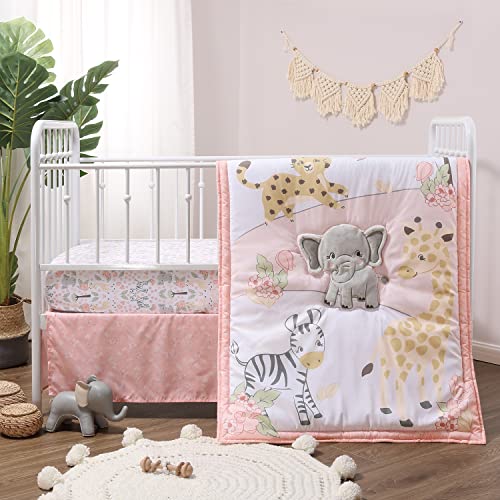 The Peanutshell 3 Piece Baby Crib Bedding Set for Girls - Newborn, Infant & Toddler Nursery Bed Set Decor with Fitted Crib Sheet, Dust Ruffle Comforter - Wildest Dreams - Crib Bedding Sets Product: The Peanutshell 3 Piece Baby Crib Bedding Set for Girls - Newborn, Infant & Toddler Nursery Bed Set Decor with Fitted Crib Sheet, Dust Ruffle Comforter - Wildest Dreams